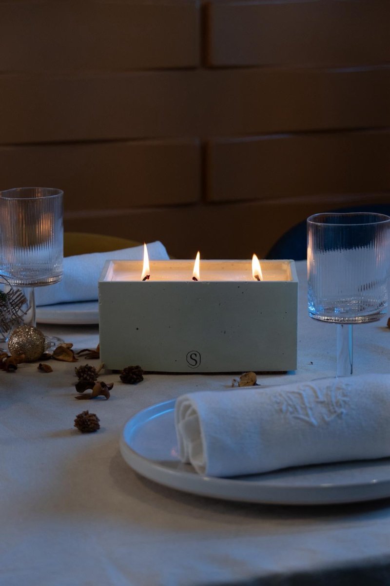 "Bougie d’intérieur en béton vertefaite main en Provence – Siwa Candles"